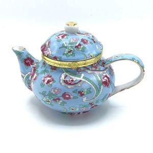Blue & Red Trinket Tea Pot Baum Bros. VTG